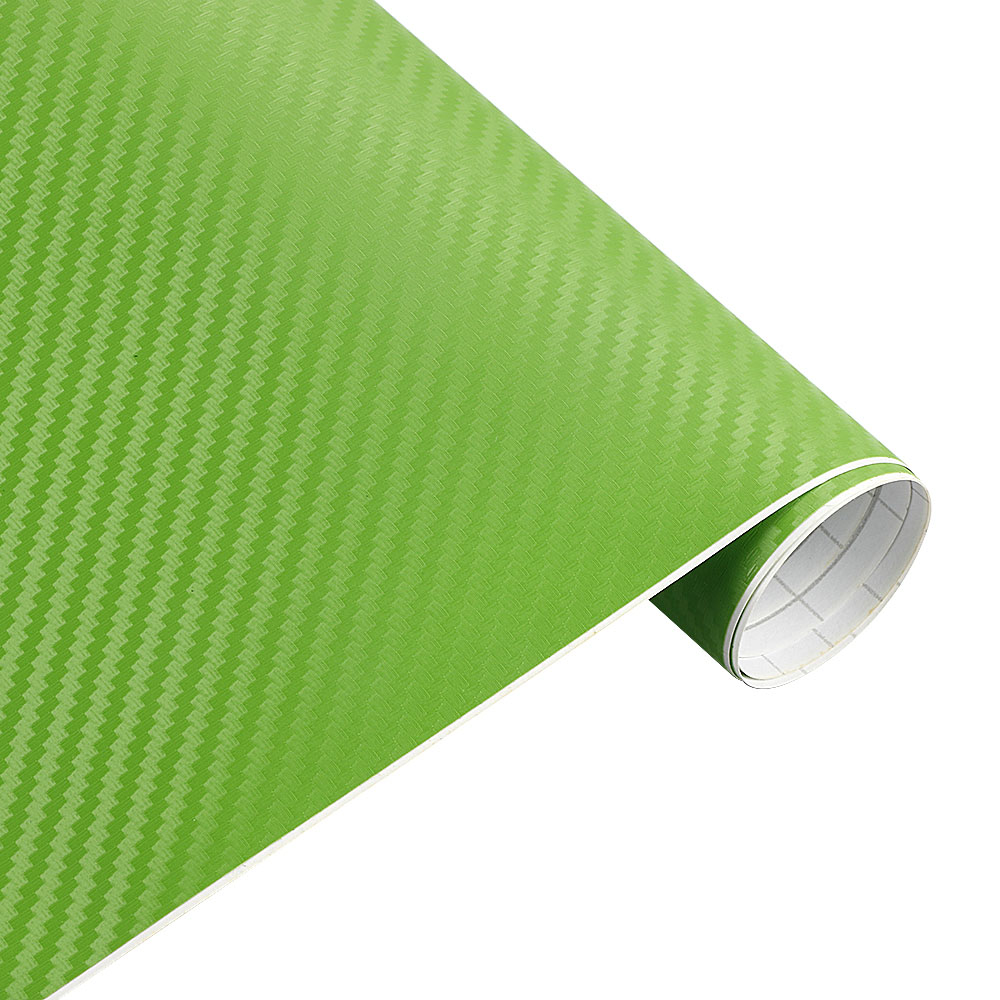 Film vinyle 3D en Fiber de carbone de 50cm de large, autocollants de voiture 3M, étanche, bricolage, véhicule automobile, moto, style de voiture, rouleau d'enveloppe, accessoires: M / green