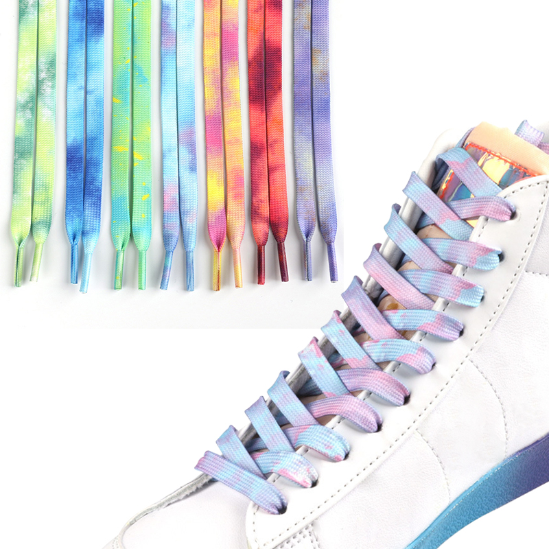 Tie-Dye Non-Fading Veters Casual Schoenen Schoenveters Voor Sneakers Schoen Kant Unisex Platte Boot Veters 120/140Cm Shoestrings