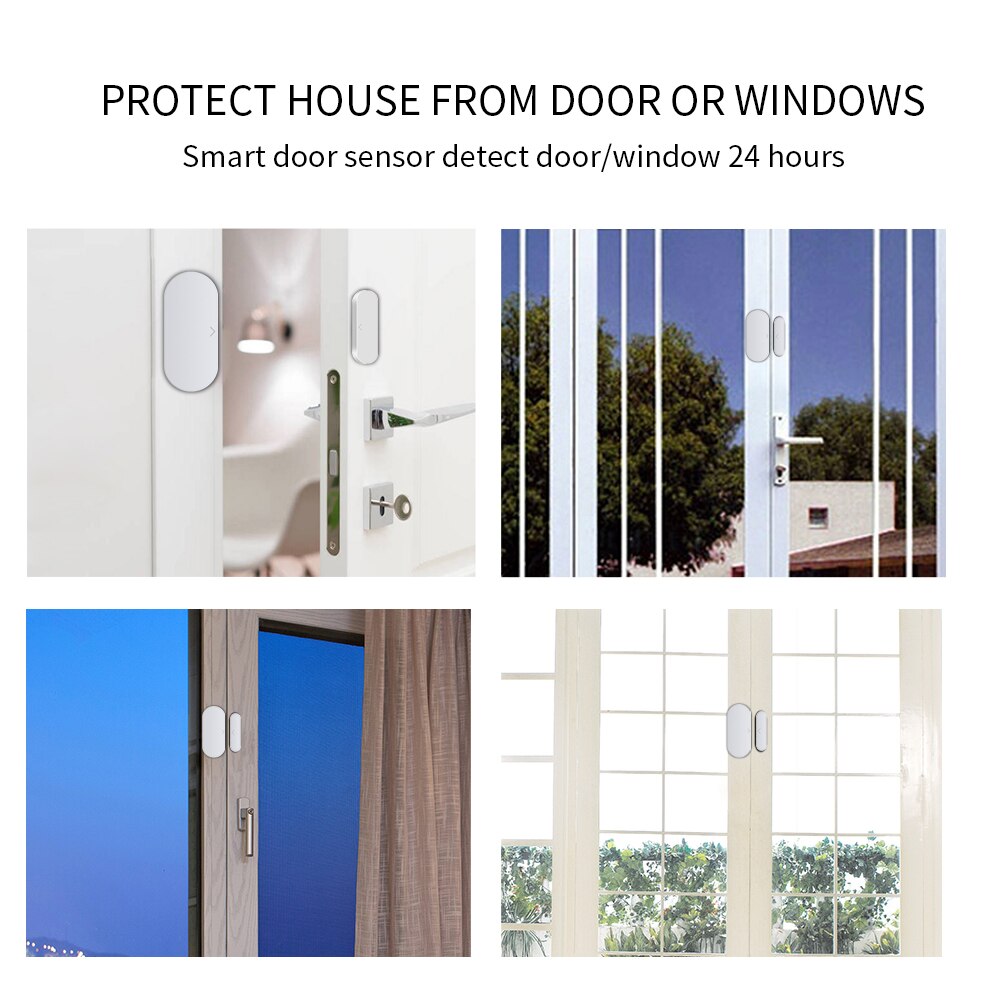 Zigbee Smart Window Door Sensor Open / Closed Detectors Home Security Alarm Sensor Tuya App News push support Alexa Google Home
