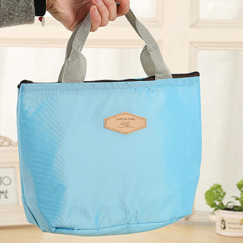 Iskybob bolsa térmica de alumínio, saco térmico isolado oxford para comida, recipiente para viagem, para piquenique: blue