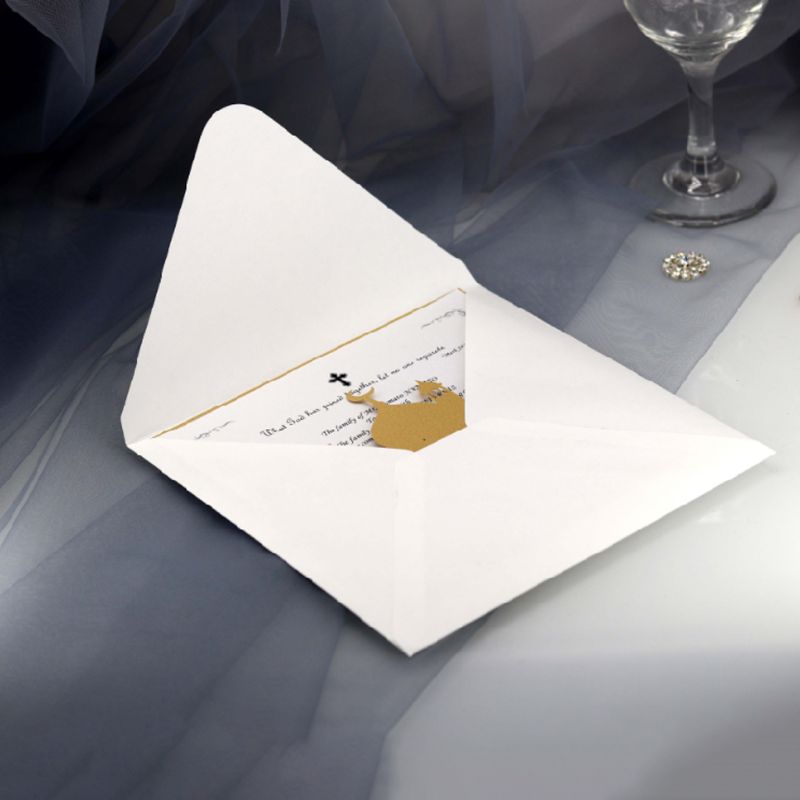 10 Set Cut Eid Mubarak Wedding Party Invitation Cards Inner Envelope Ramadan Muslim Greeting Card