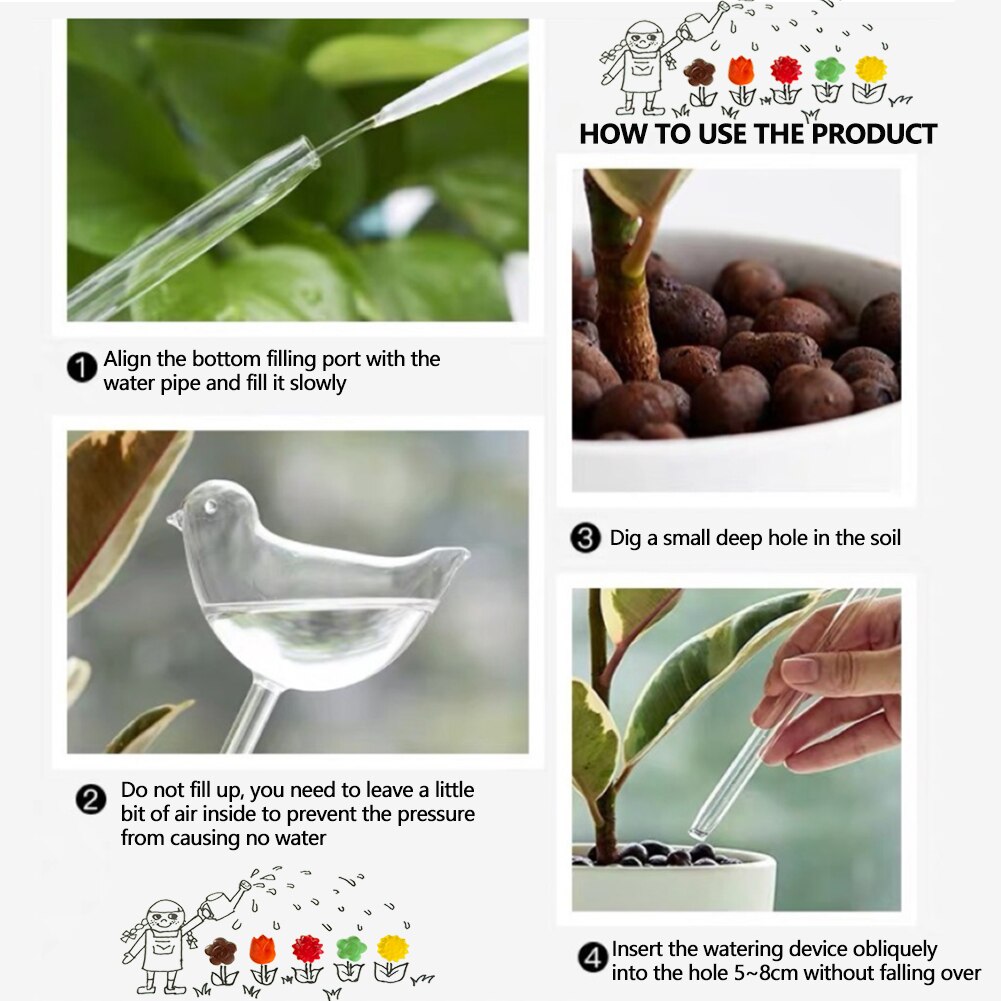 Auto Drip Irrigation System Garden Water Houseplant Plant Pot Little Bird Self Watering Flower Indoor Household Waterers Bottle