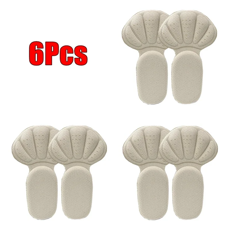 Pegatinas para el talón, zapatillas, Protector del talón, almohadillas para los pies, alivio del dolor, reductor de tamaño, plantillas antideslizantes para zapatos, almohadilla para el cuidado de los pies en forma de T, empuñaduras para el talón: Negro