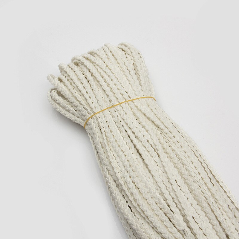 Cuerda trenzada de cuero de terciopelo para manualidades, cuerda de 5mm x 3 yardas para pulsera artesanal, collar, cadena de joyería, accesorios de decoración: white