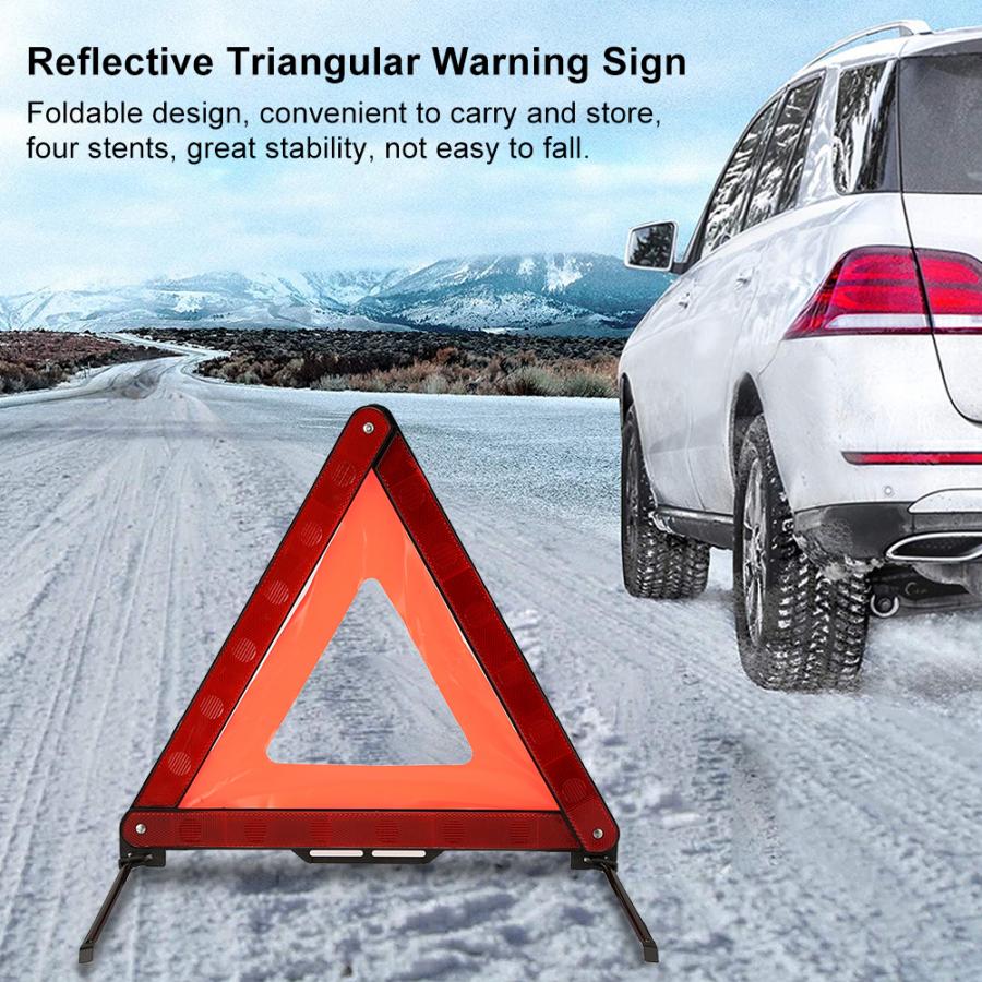 Driehoekige Auto Nood Afbraak Reflecterende Waarschuwing Veiligheid Opvouwbare Parkeren Teken Driehoekige Waarschuwingsbord