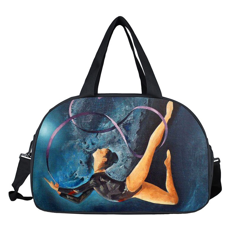 Watercolor Gymnastics Art Tote Bag Ladies Dance Sports Storage Bags Travel Multifunctional Portable Messenger Bags Shoulder Bag