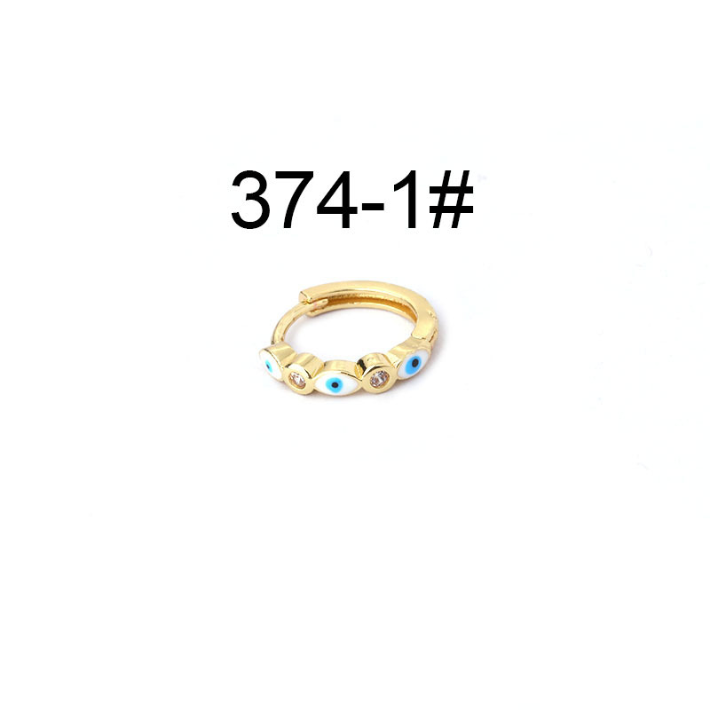 1 pieza Bohemia pintura Ojo Azul aro pendientes para las mujeres nueva tendencia de joyería Piercing, pendientes para los adolescentes: 1Piece 1