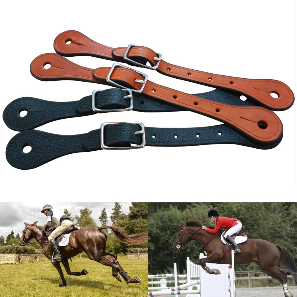 1 Paar Westerse Faux Leather Verstelbare Outdoor Training Legering Gesp Paardensport Apparatuur Beschermende Spur Strap Paardrijden