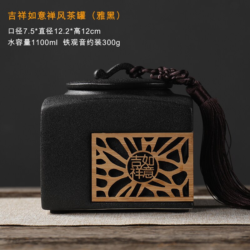 Vierkante theedoos van keramiek, chinese theebladeren, container, tie kuan yin theedoos, afsluitdeksel, geurbestendig, doos voor theeopslag  ac50te: Stijl 6