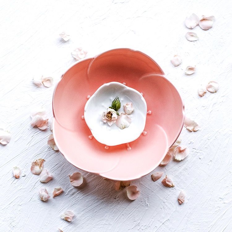 Assiette Sakura japonaise en céramique, assiette de cuisine occidentale, assiette à Dessert, vaisselle en cœur pour fille, bol à fruits, assiette de petit déjeuner mignonne
