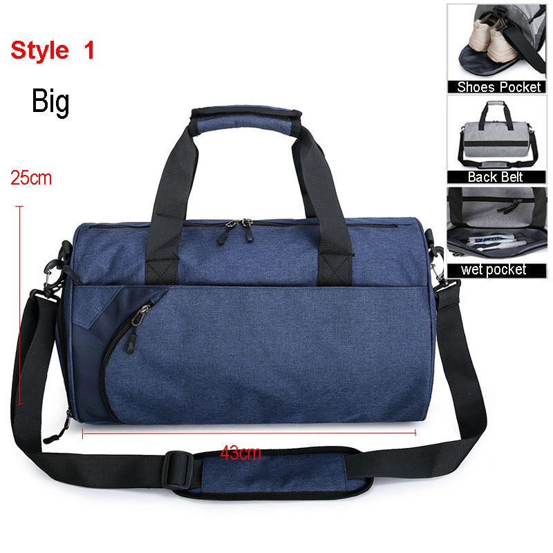 Men Gym Bags For Training Bag Tas Fitness Travel Sac De Sport Outdoor Sports Swim Women Dry Wet Gymtas Yoga Shoes Bag XA103WA: Style 1 Blue