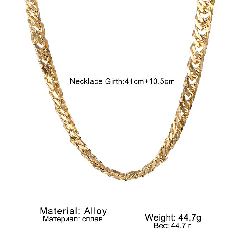 Punk Gothic Twist Thick Chain Necklace for Women Statement Geometry Big Gold Color Thick Chain Choker Necklace Collar Jewelry