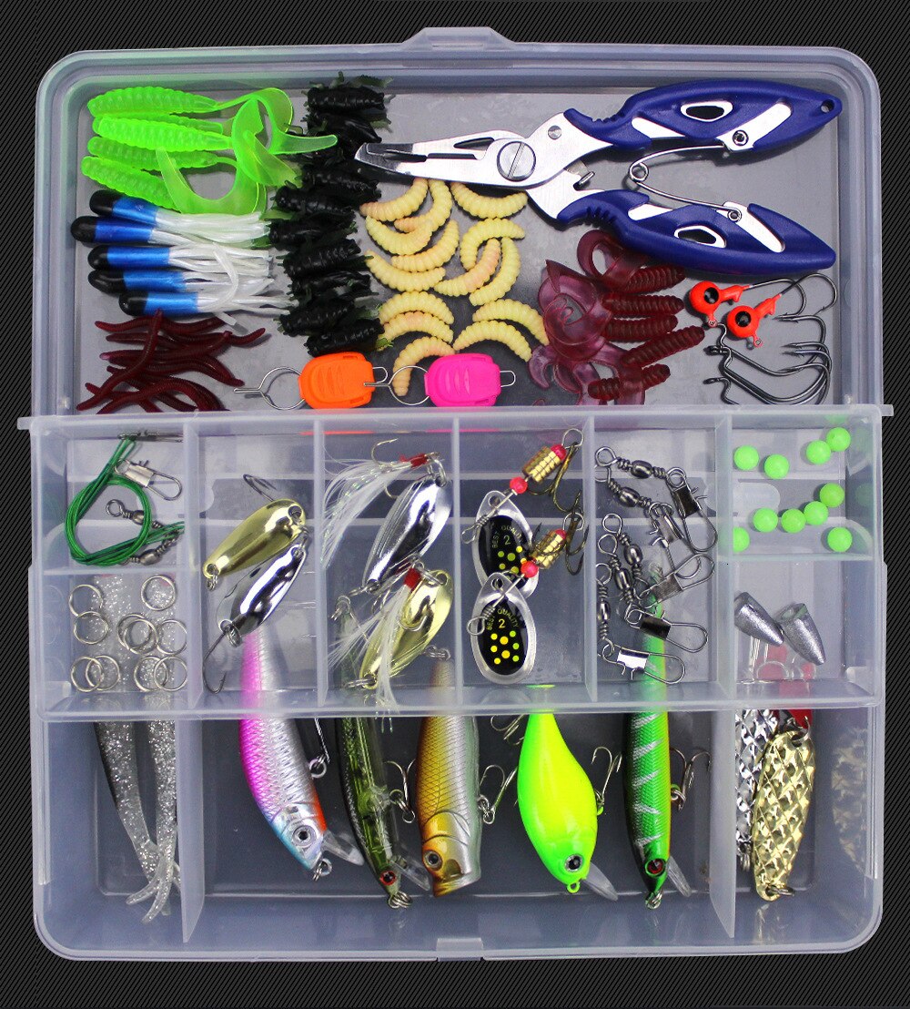Multi Fishing Lure Mixed Colors Plastic Metal Bait Soft Lure Kit Fishing Tackle Wobbler Spoon Pesca Peche Artificias