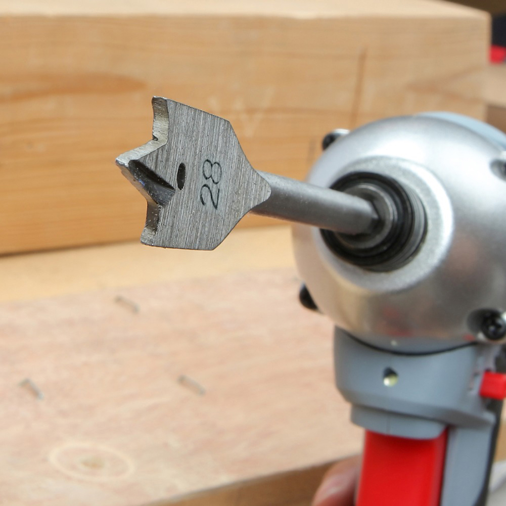 Broca plana para madera, husillo, brocas para carpintería, perforación de madera HCS, herramientas manuales de 20/22/25/28/30/32mm