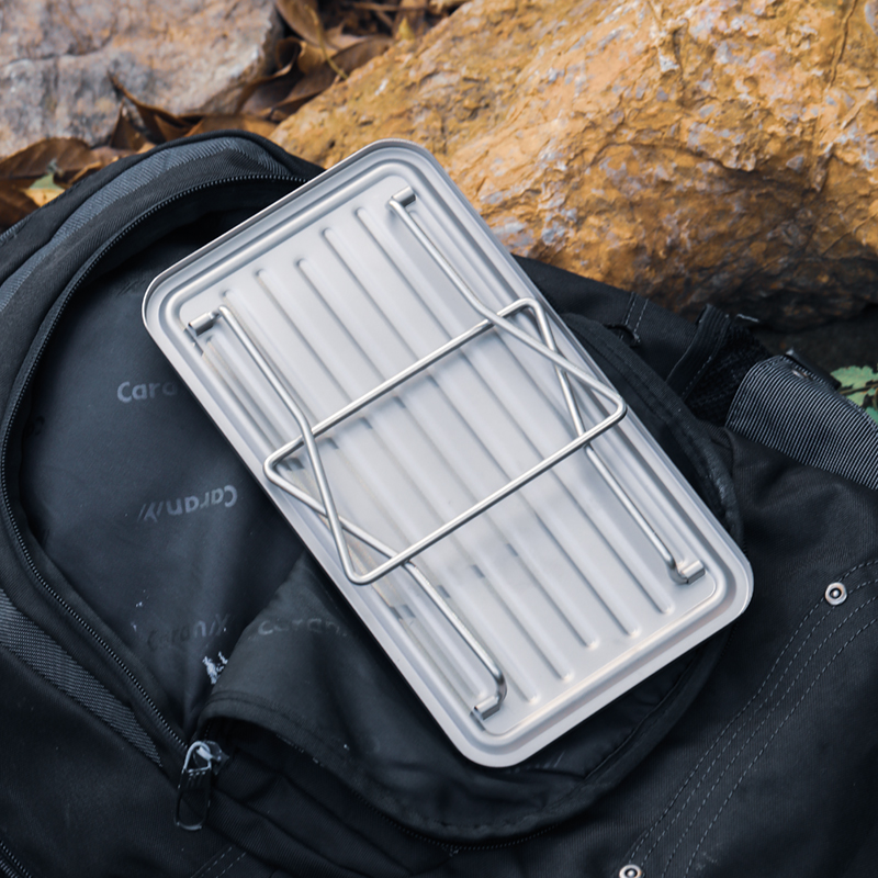 Portable Outdoor Titanium BBQ Grill Grate Folding Camping Grill Ultralight Mini Table for Camping Hiking Picnic Barbecue