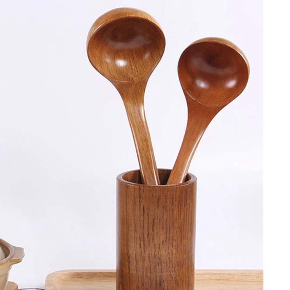 Duży, długi uchwyt naturalnie drewniane gotowanie szufelka żywnościowy zastawa stołowa naczynia kuchenne zupy ryżu łyżka przybory kuchenne