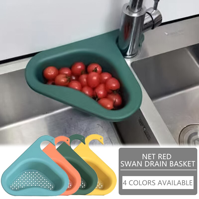 Kitchen Leftover Sink Strainer Sink Swan Drain Basket General Fruit and Vegetable Drain Basket Multifunctional Drain Basket