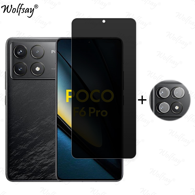 Protector de pantalla de privacidad para Xiaomi Poco F6 Pro, vidrio templado antiespía para cámara Poco F6 M6 X6 Pro, vidrio para Poco F6 Pro: Rosa claro /  Opción1