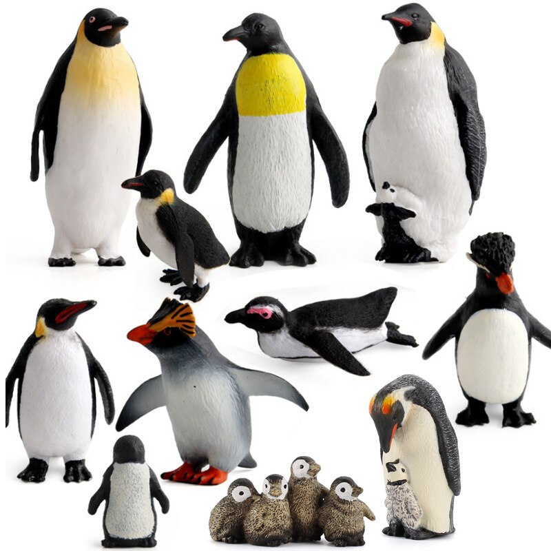 Antarctische Zeedier Simulatie Diermodel Pinguïn Micro Landschap Educatief Speelgoed Voor Kinderen Animal Model Decoratie: 11 PCS