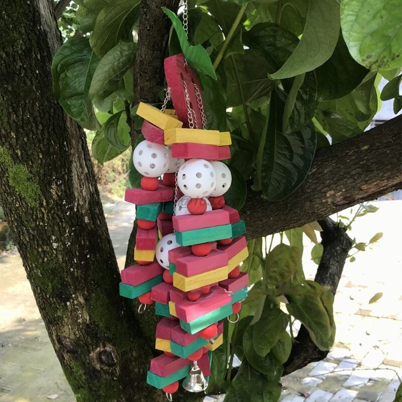 Colorful Parrot Bite Toys African Grey Macaws Cockatoos Eclectus Kinds of Birds Training Playing Accessories Supplies