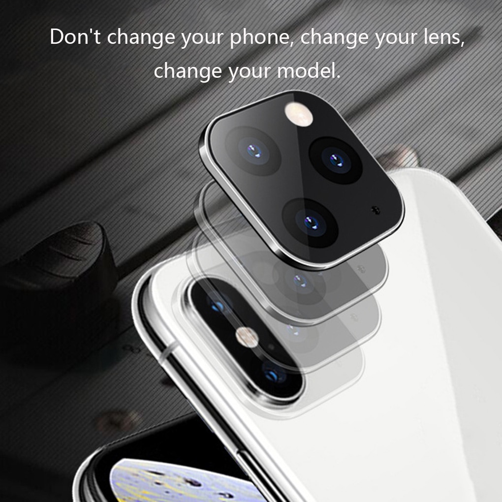 1/2 pcs Replacement For iPhone X/XS/XSMAX Alloy Modified Sticker Camera Change for 11Pro 11 PRO MAX Cover Protective