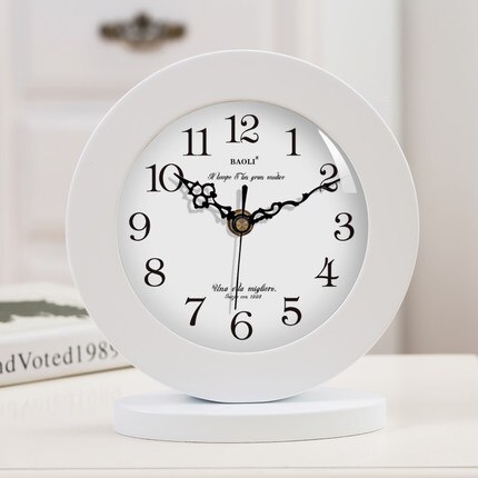 LIVING ROOM EUROPEAN WOOD TABLE CLOCK HOME DECORATION MUTE MODERN LIVING ROOM BEDROOM DESK CLOCK OFFICE DESKTOP CLOCK: B