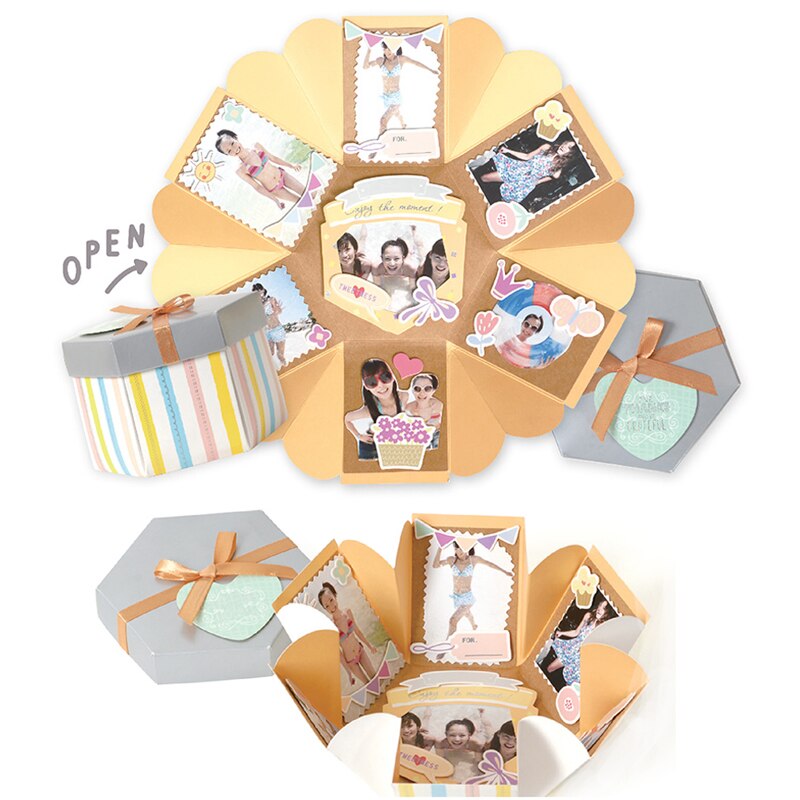 Baby explosie box wedding scrapbooking papier doos album card verjaardag valentijn explosie geschenkdoos: BA1601-03