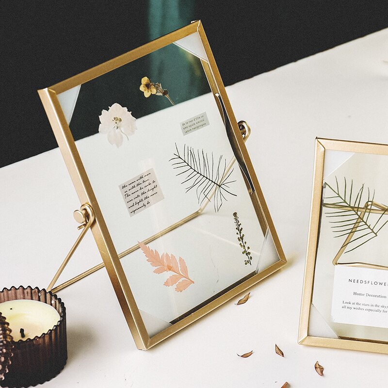 4/6/7 pouces verre Transparent Album Photo idyllique séché fleur spécimen Album Photo décoration de la maison décorer cadre Photo ZH449