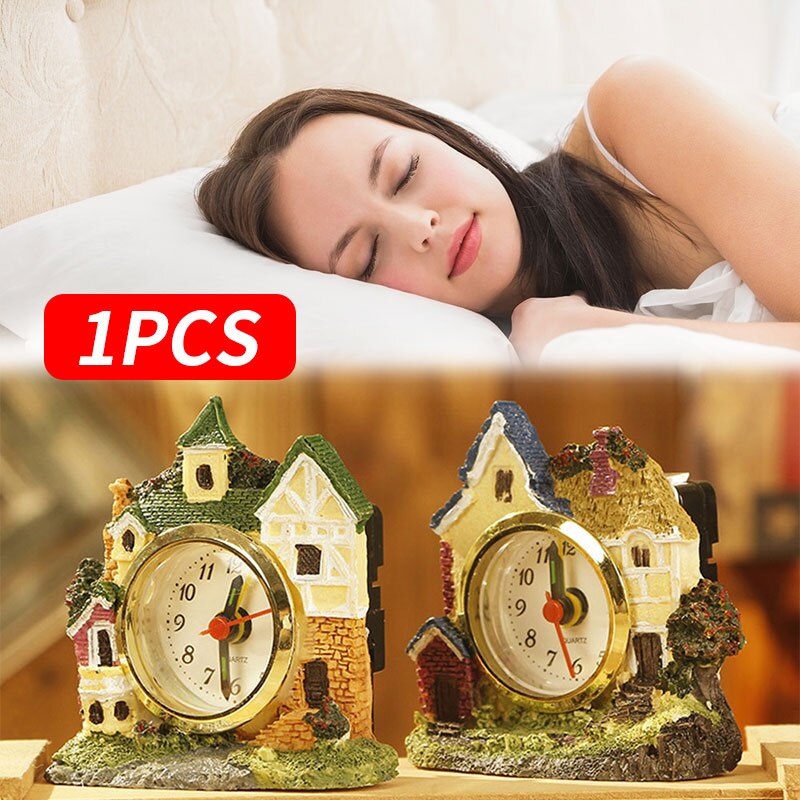 Clocks and Watches Quartz Movement Mini Horologium Alarm Clock Resin