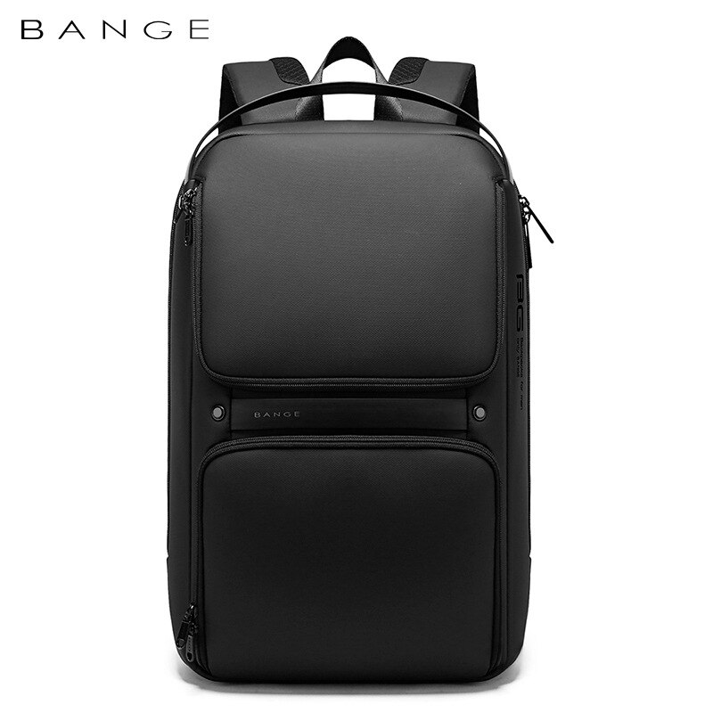 BANGE Geschäft Große Dünne 15'' Laptop Rucksack Männer Multi Funktion USB Ladung Reise Rucksack Schule Tasche für Teenager: Schwarz