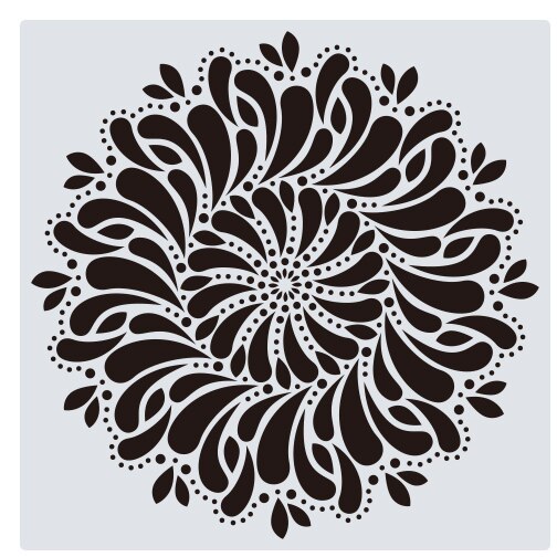 12 tommer store delikate mandala-sjablonger for vegg-, gulv-, fliser-, møbelmaling: Tzlarge -01