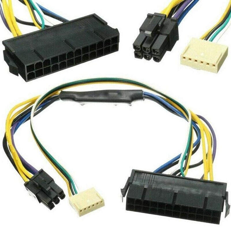 12 Inch ATX Main 24-Pin to 6-Pin PSU Power Adapter Cable 18AWG Replacement for HP Z240/for HP EliteDesk 80
