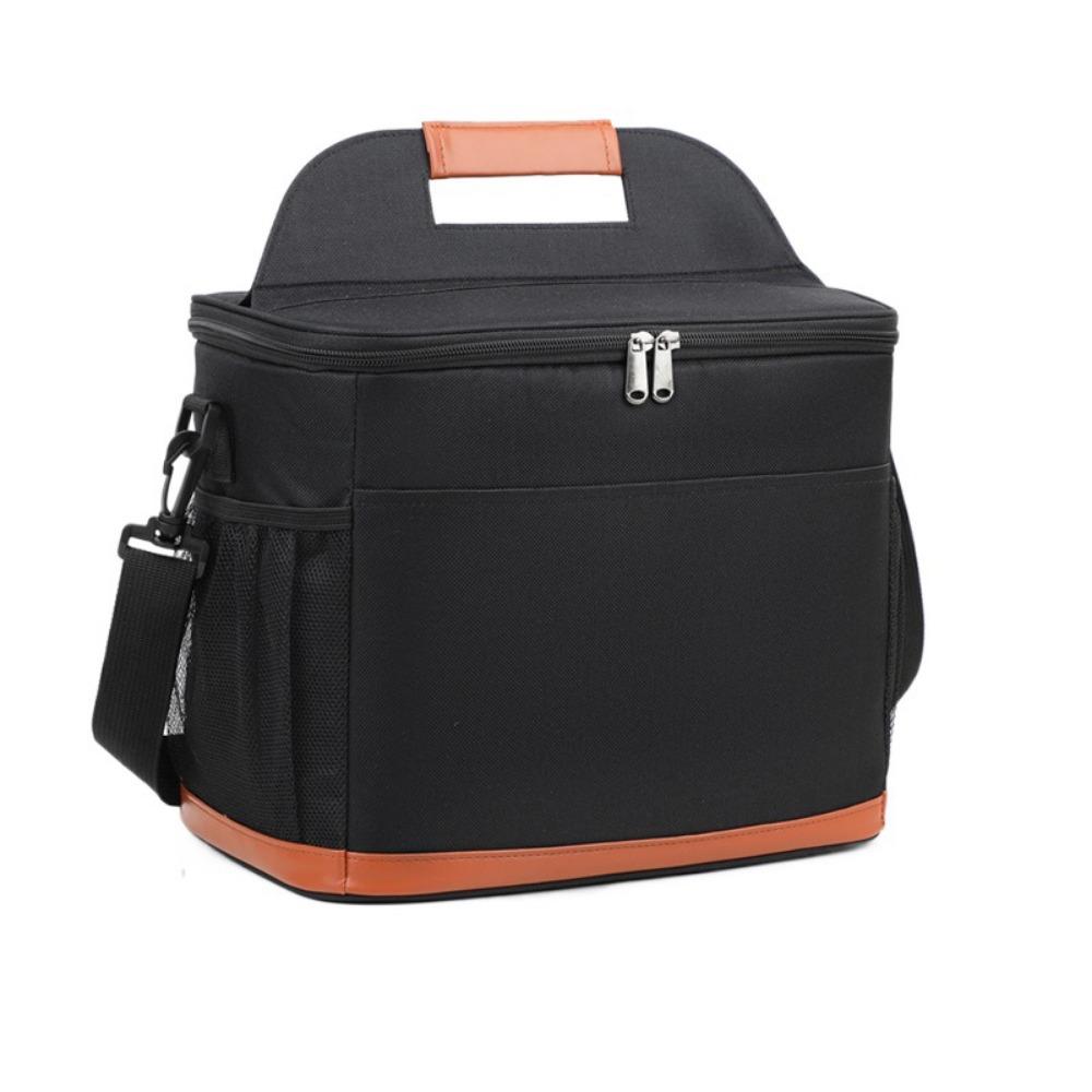 Large Capacity Insulated Cooler Bags Portable Thickened Lunch Food Thermal Box with Handle Removable Strap Insulated Lunch Bag: SKY BLUE