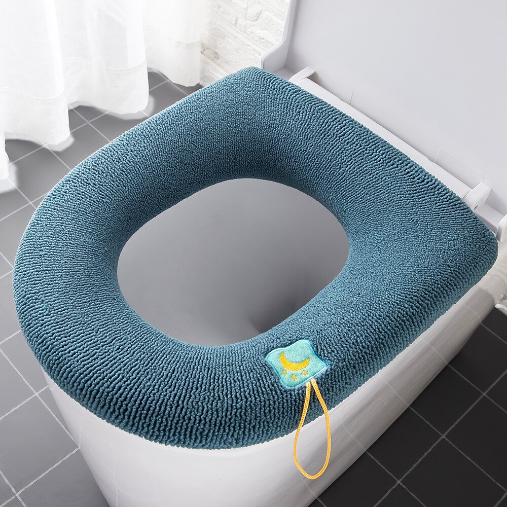 Knitted Universal Toilet Seat Cushion Four Seasons Thickened Toilet Seat Toilet Cover Household Washable Toilet Accessories: No.10