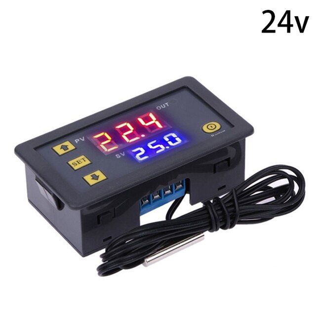 12V 24V 110V-220V 20A Digital Temperature Controller LED Display Thermostat Meter Temp Sensor Switch Regulator: 24V