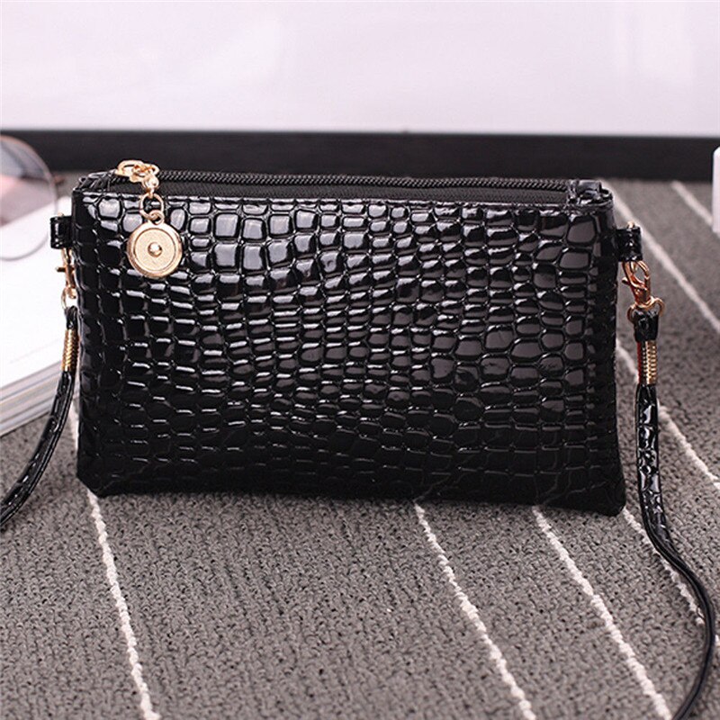 Women Casual Solid Shoulder Bag Tote Handbag Messenger Mini Bags Clutch Coin Purse One Size For Girls: Black