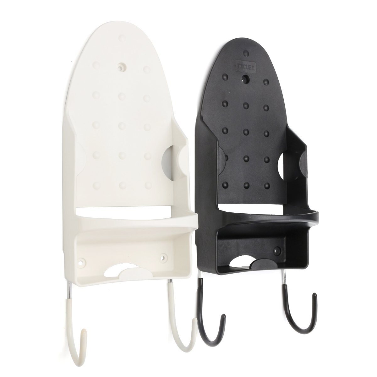 White/Black Ironing Board Storage Over The Door Hook Iron Holder Home Laundry Wall Mounted Rack Hotel