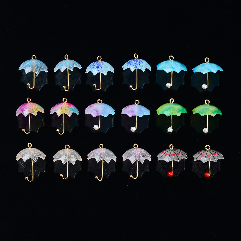 6Pcs Acryl Leuke Kleurrijke Kleine Paraplu Hanger Sieraden Accessoires Handmades Connector Diy Oorbellen Component: Clear