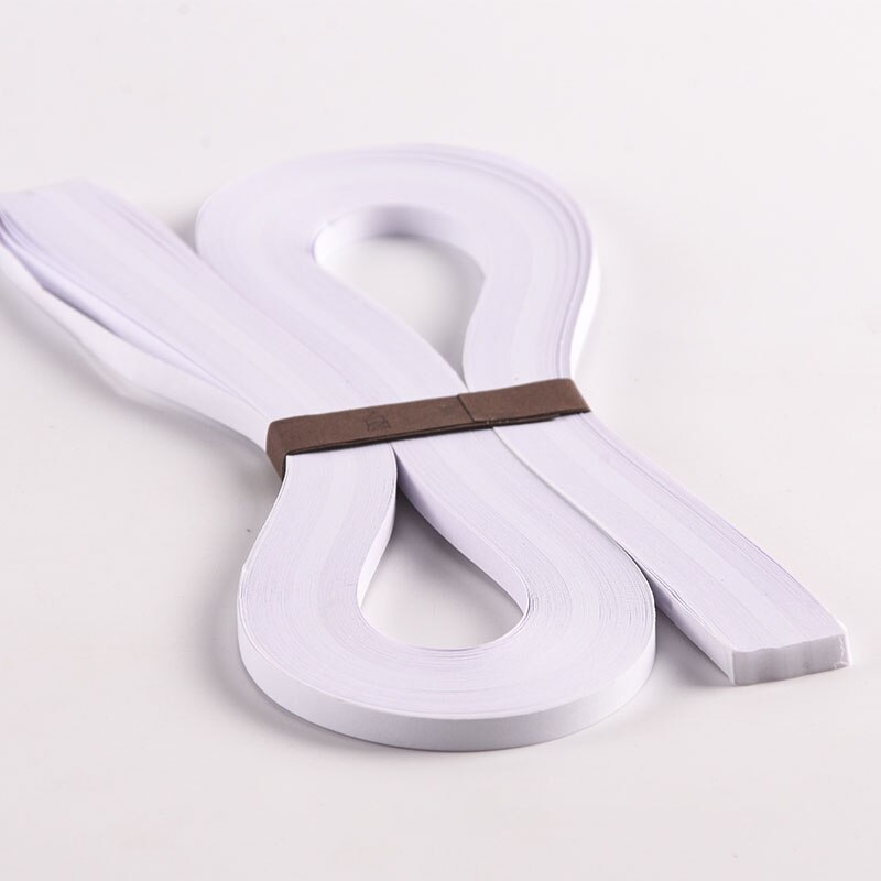 Bandes de papier 120 Quilling, simple, blanc, marron, 21 pouces de Long, 5mm de large, Origami, papier artisanal fait à la main, bricolage: Bright White