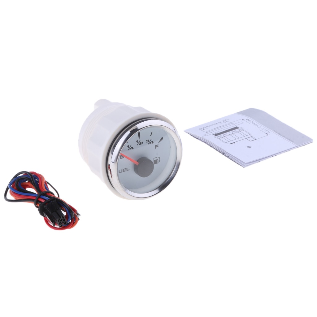 Stainless Steel Auto Motorcycle Marine Fuel Lever Gauge - LED Light Display