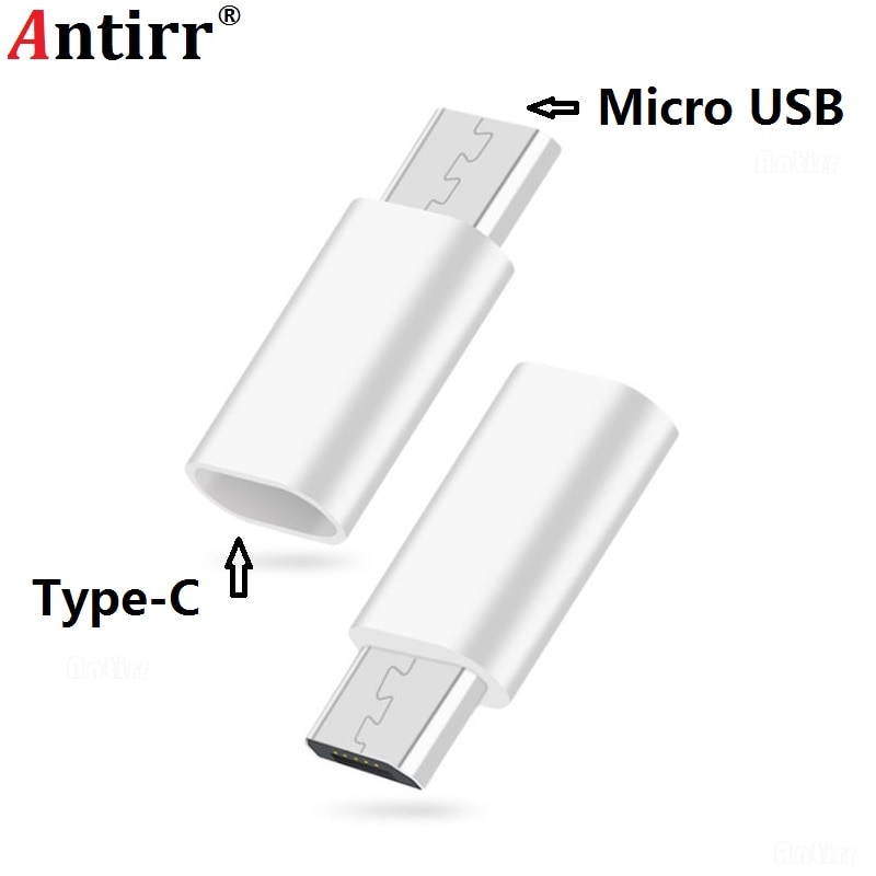 Antirr Micro Usb Male 5 Pin Naar Usb 3.1 Type C Vrouwelijke Connector Data Adapter Converter Wit