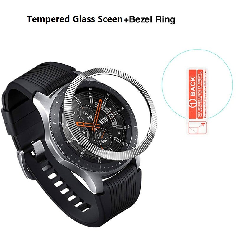 Gehard Glas Voor Samsung Galaxy Horloge 46Mm Gear S3 Klassieke Fontier Screen Protectors Bezel Ring Cover Voor Galaxy 46mm S3
