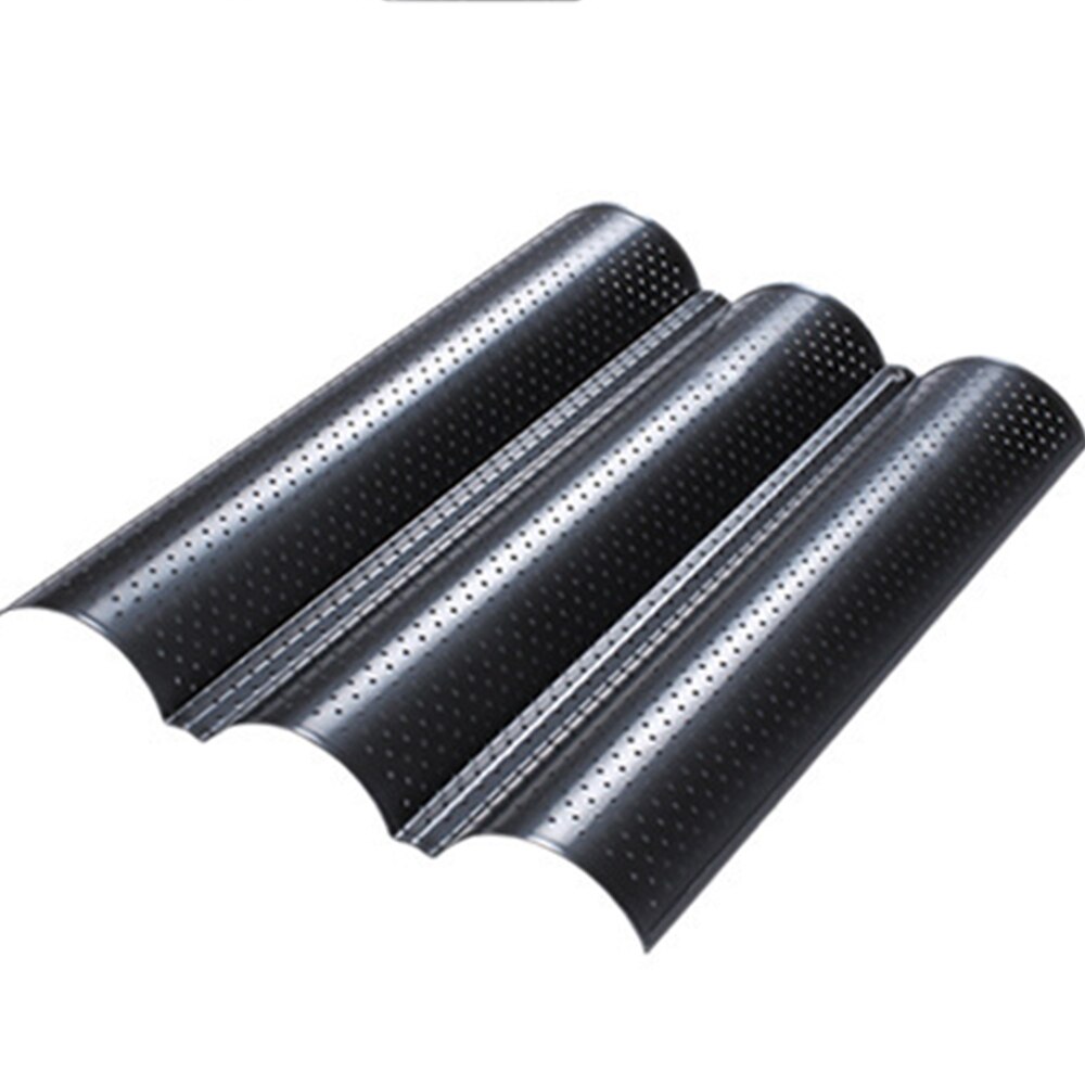 3 Sizes Baguette French Bread Baking Tray 4 Groove Wave Baguette Frame Rack Nonstick Carbon Steel Cake Baking Mold Pans