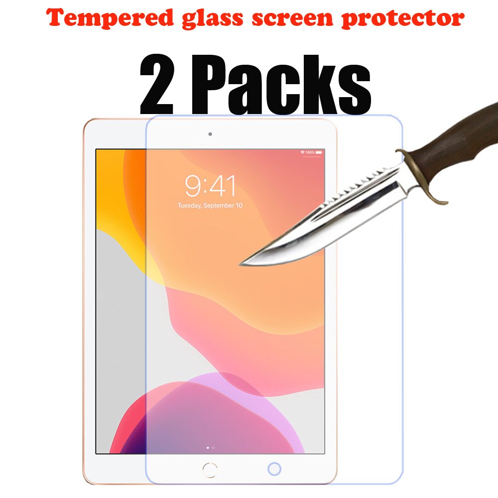 2 Packs tempered glass screen protector for iPad 10.2 7th 8th 9th generation apple ipad protective screen film: IPD10.2 7th 2019