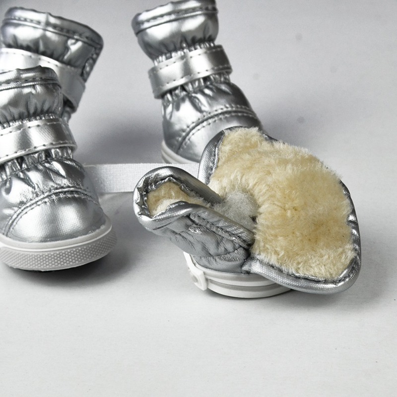 4 pièces/ensembles hiver chien chaussures de pluie imperméables pour petits chiens polaire chiot chaussures pour animaux de compagnie chien bottes de neige Chihuahua Yorkie Teddy Sho