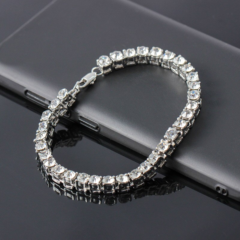 Mode Goud Zilver Kleur Iced Out Armband Mannen Hip Hop Sieraden Unisex Vrouwen Bling Bling Steentjes Crystal Ketting Armband: BT001-2