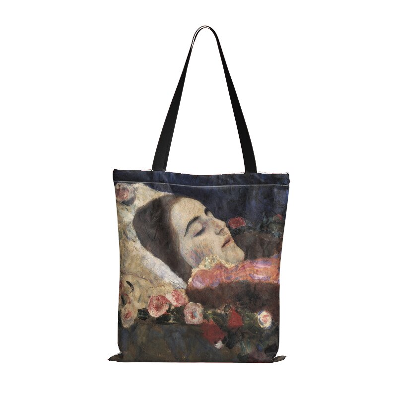 Borse Shopper in stoffa per pittura a olio per donna borsa pieghevole in tela per Shopping di grande capacità: style9