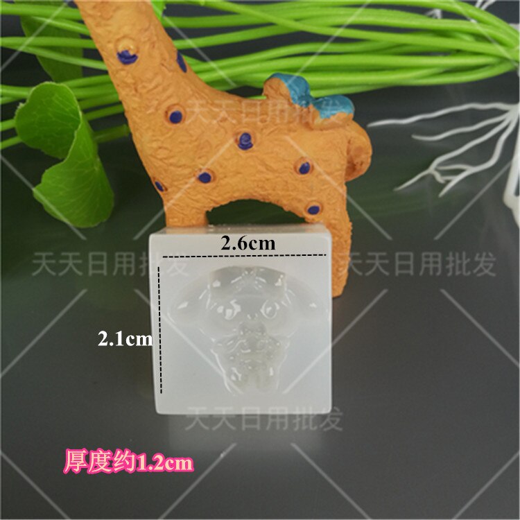 Aniaml bjørn kanin gris silikone form kage dekoration slik forme polymer ler håndværk epoxy harpiks vedhæng smykker fremstilling: 3622