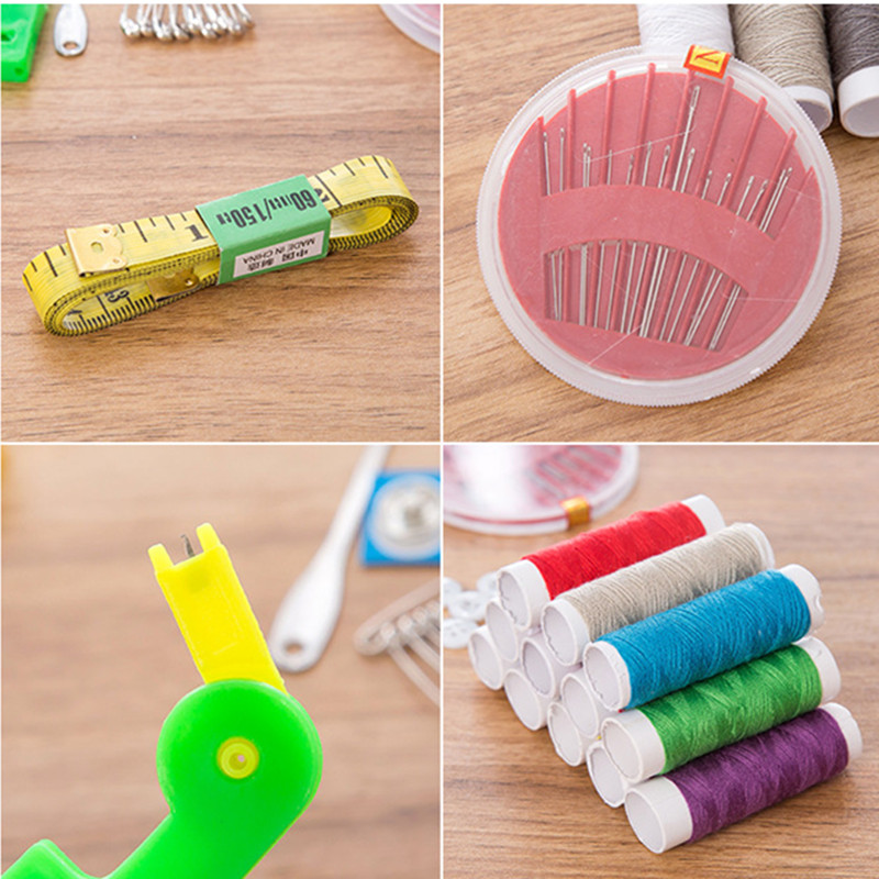 49pcs Sewing Accessories Portable Sewing Box Kitting Needle Quilting Thread Stitching Embroidery Craft Sewing Tools Supplies