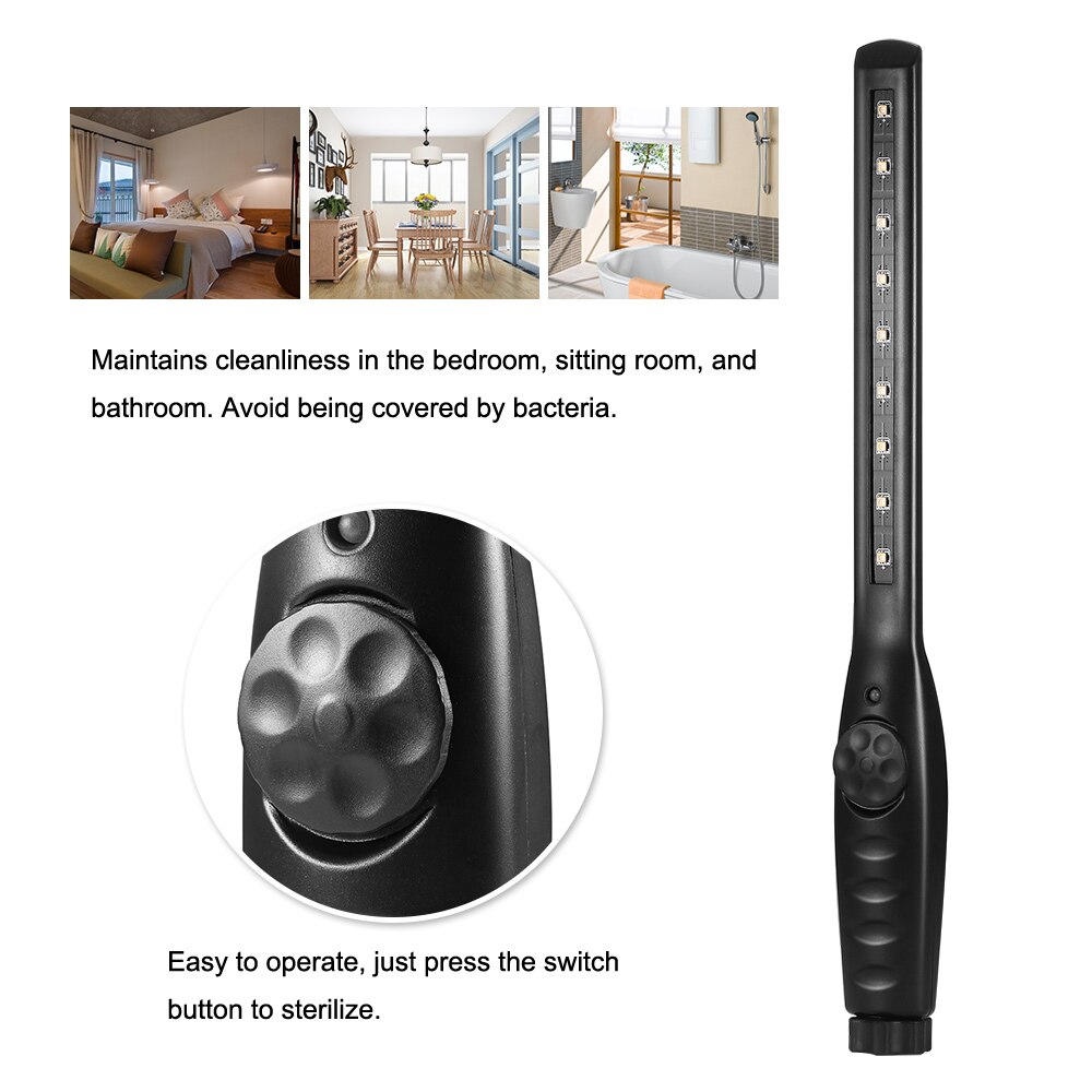 Ultraviolet UV Sterilizer Light Tube Bulb Disinfection Bactericidal Lamp Ozone Sterilizer Black USB Disinfection Light
